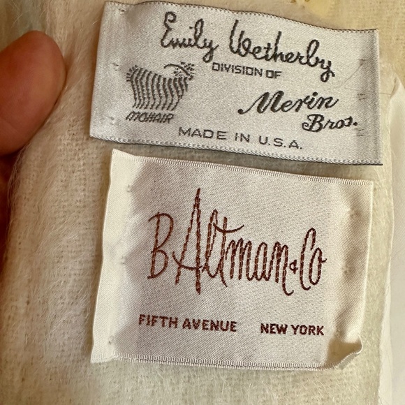 Vintage White Coat Mohair Midi Length Double Breasted by Emily Wetherby - Picture 11 of 12